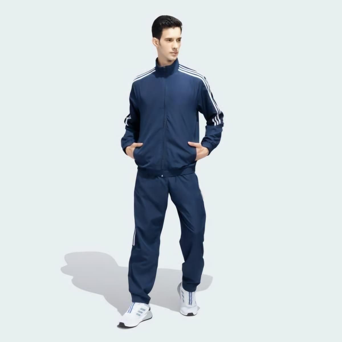 MAH FITGEAR Men’s Side Stripe 4-Way Polyester Track Suit | Lightweight Stretchable Activewear for Gym, Running & Sports