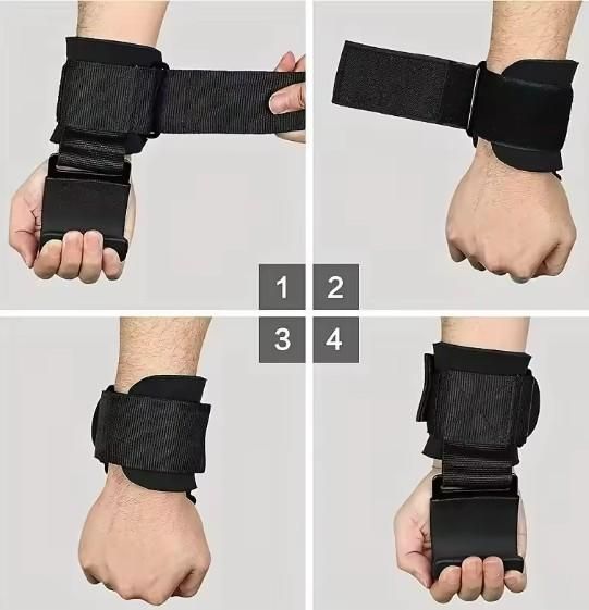 MAH FITGEAR Weight Lifting Rod Hooks Wrist Support (Pair of 1) | Heavy Duty Gym Wrist Strap for Deadlifts & Strength Training