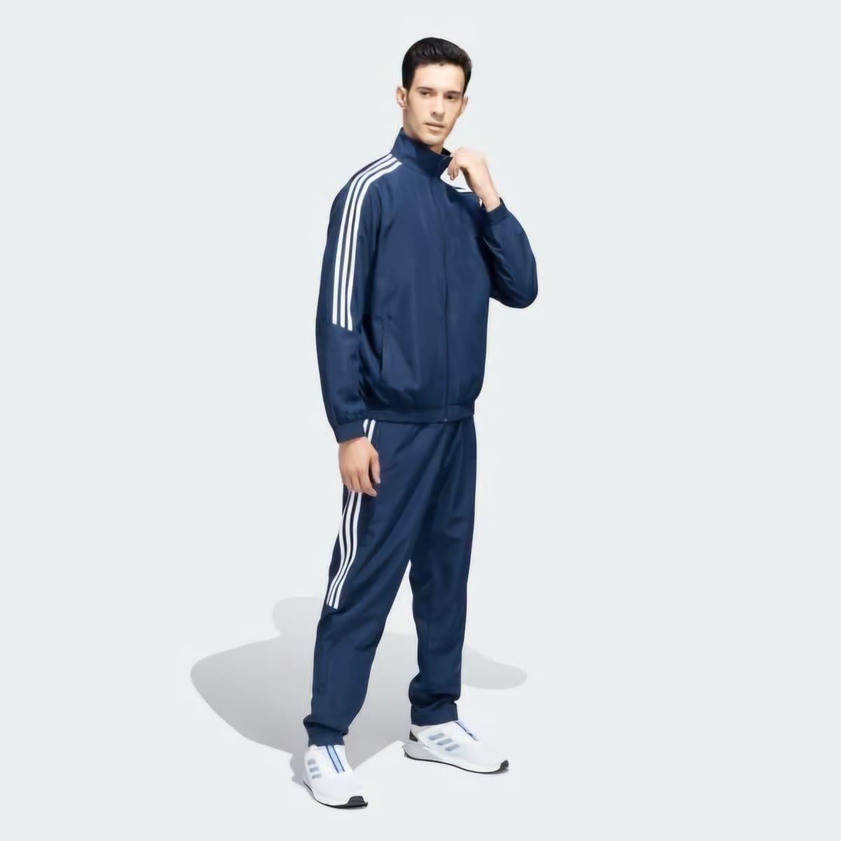 MAH FITGEAR Men’s Side Stripe 4-Way Polyester Track Suit | Lightweight Stretchable Activewear for Gym, Running & Sports