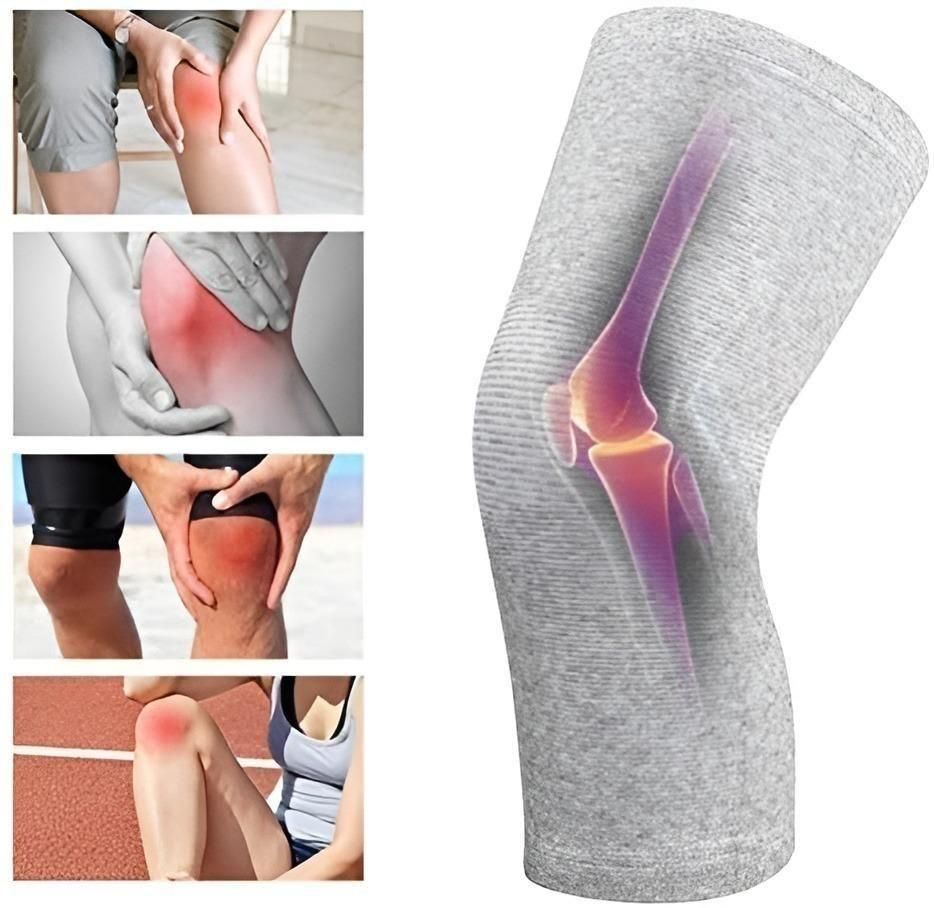 MAH FITGEAR Unisex Bamboo Charcoal Elastic Warm Knee Sleeves | Pain Relief, Joint Support & Thermal Comfort for Men & Women