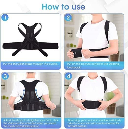 MAH FITGEAR Posture Corrector Shoulder Belt | Adjustable Back & Shoulder Support for Men & Women
