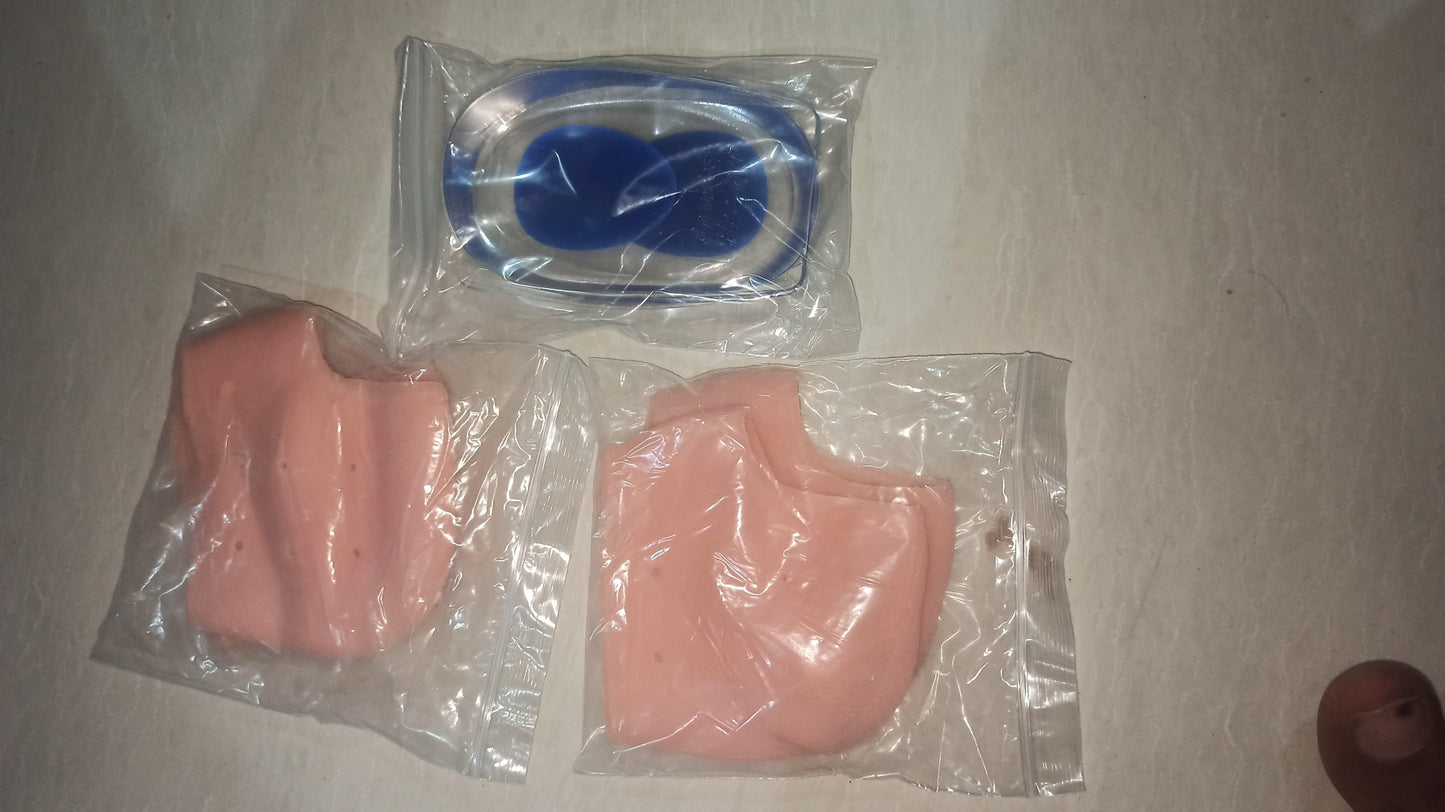 MAH FITGEAR 2 Pair Ankle & 1 Pair Heel Protector | Soft Gel Foot Care for Comfort, Pain Relief & Injury Prevention