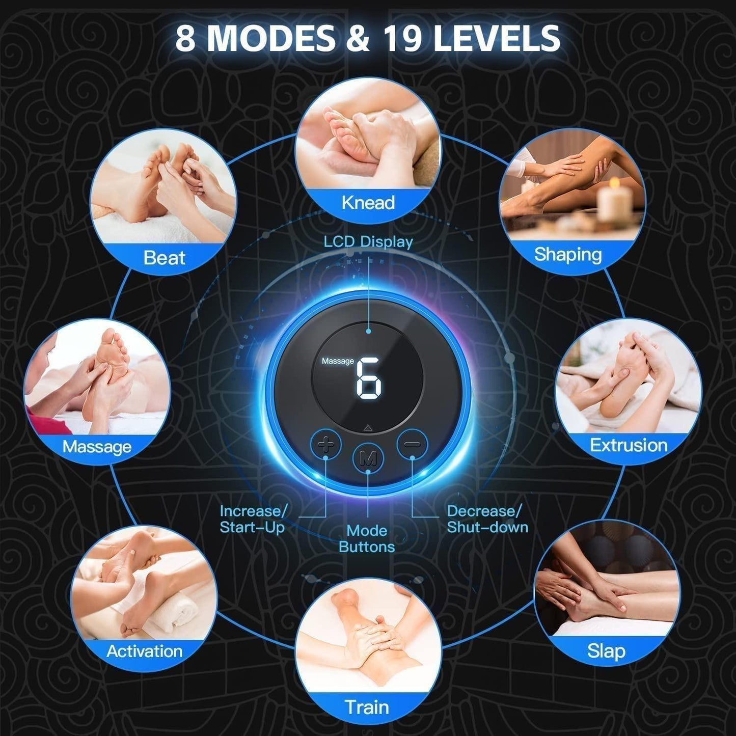 MAH FITGEAR Foot Massage Pain Reliever | Wireless Electric EMS Foot Massager for Relaxation & Stress Relief