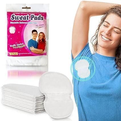MAH FITGEAR Underarm Sweat Pads (Pack of 10 Pcs) | Anti-Perspiration Armpit Protectors for Men & Women