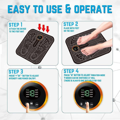 MAH FITGEAR Foot Massage Pain Reliever | Wireless Electric EMS Foot Massager for Relaxation & Stress Relief