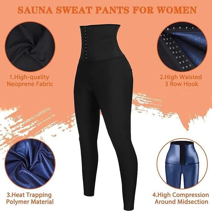 MAH FITGEAR Women’s Steam Sauna Weight Loss Pants | Sweat Enhancing Workout & Fitness Leggings for Slimming