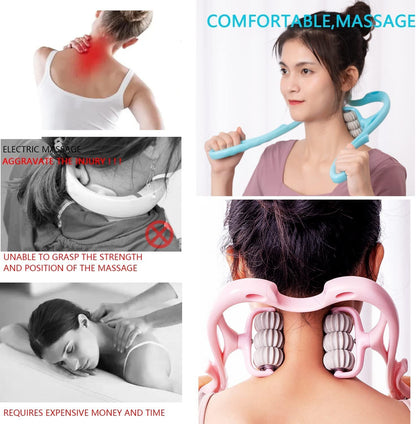MAH FITGEAR 6-Wheel Dual Pressure Point Cervical Neck Massager | Pinpoint Roller Massage Tool for Neck, Spine & Stress Relief