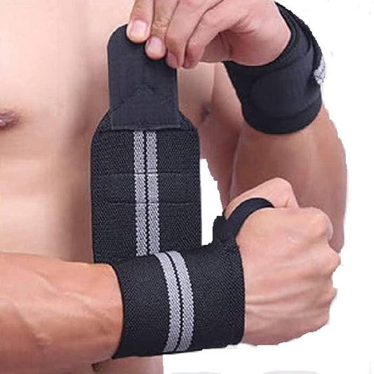 MAH FITGEAR Wrist Band Straps with Thumb Loop for Gym (Pack of 1) | Heavy Duty Wrist Support for Weightlifting & Strength Training