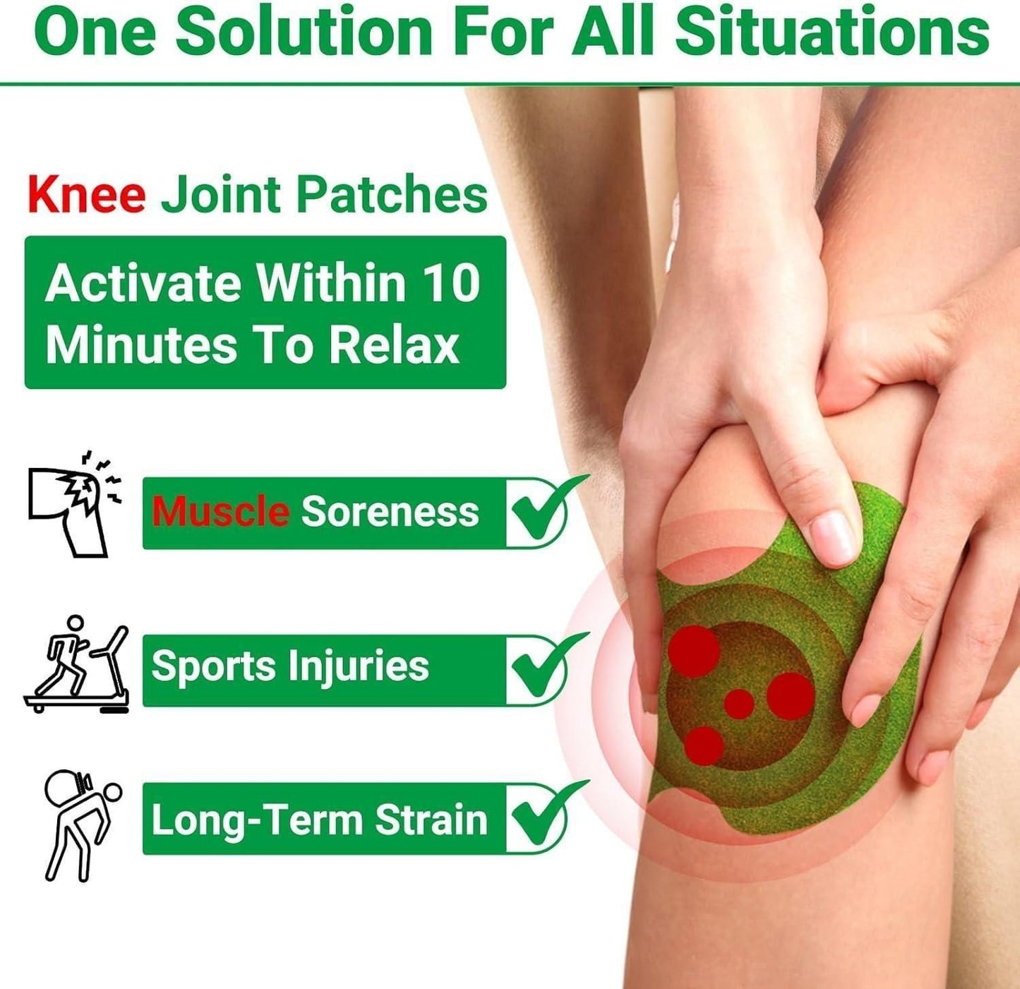 MAH FITGEAR Knee Patches (Pack of 10 / 20 / 30) | Pain Relief & Joint Support Patches for Men & Women