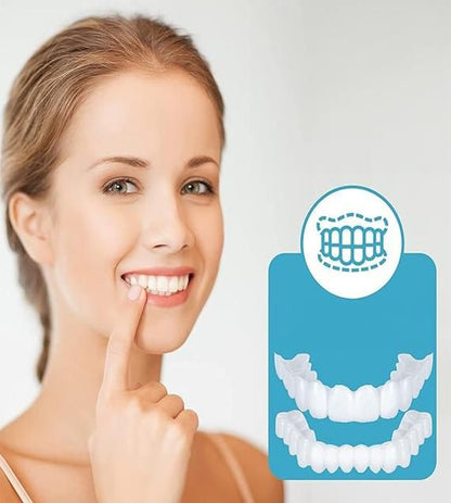 MAH FITGEAR Instant & Confident Smile Fit Flex Cosmetic Denture Teeth | Natural-Looking Removable Teeth for Men & Women