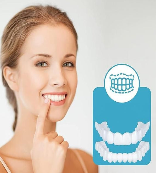 MAH FITGEAR Instant & Confident Smile Fit Flex Cosmetic Denture Teeth | Natural-Looking Removable Teeth for Men & Women
