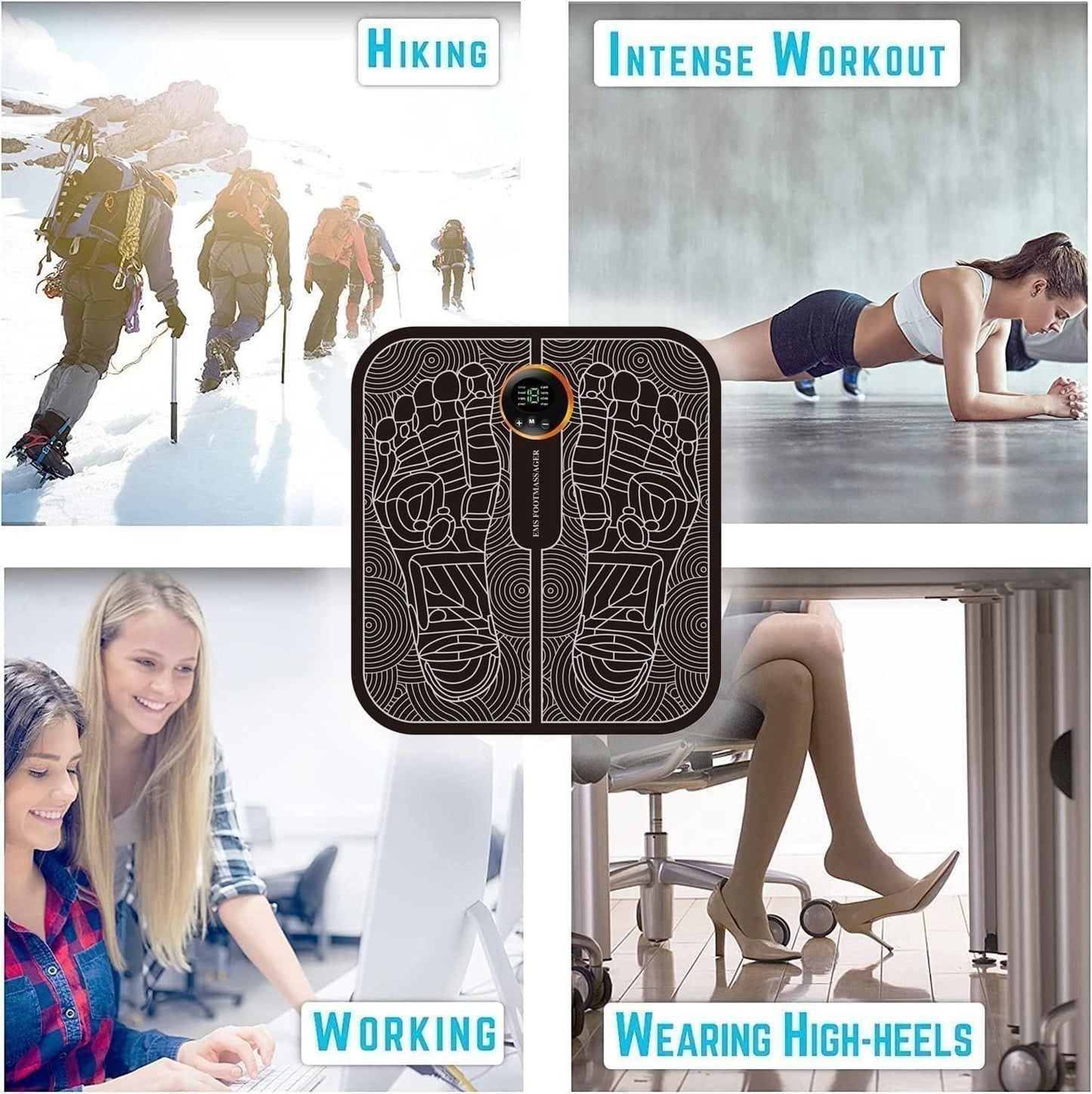 MAH FITGEAR Foot Massage Pain Reliever | Wireless Electric EMS Foot Massager for Relaxation & Stress Relief