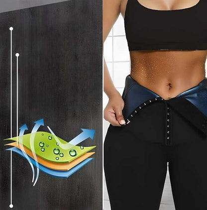 MAH FITGEAR Women’s Steam Sauna Weight Loss Pants | Sweat Enhancing Workout & Fitness Leggings for Slimming