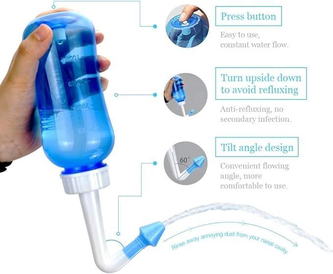 Mah FitGear Neti Pot for Sinus Cleaning – BPA-Free Nose Wash Cleaner for Adults & Kids
