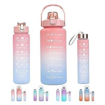 MAH FITGEAR 3-Pack Motivational Water Bottles Set | BPA-Free Time Marker Bottles for Gym, Sports & Daily Hydration